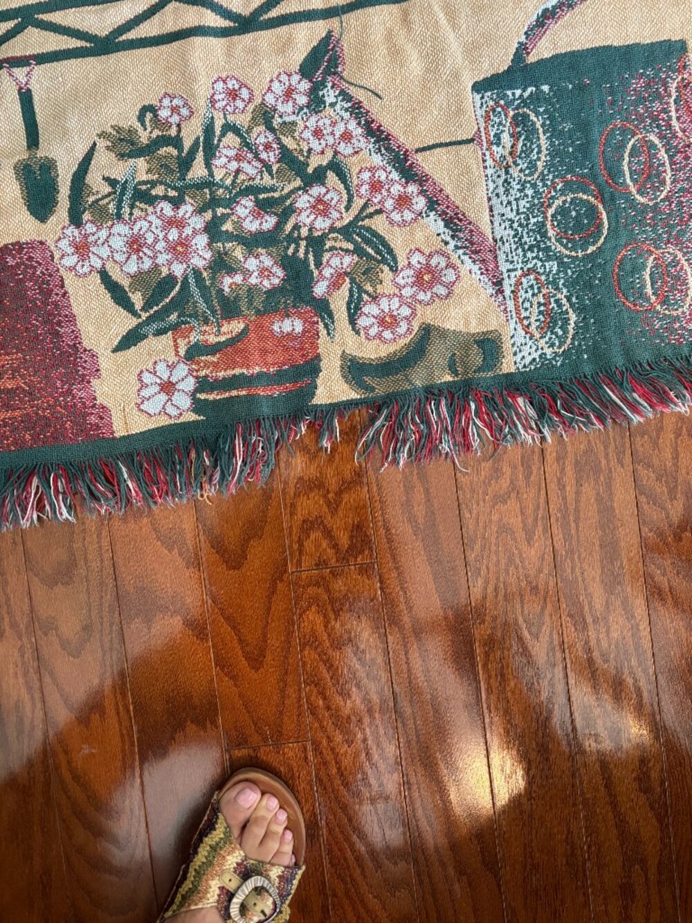 Goodwin Weavers Vintage 100% Cotton 60" x 48" Bunny Garden Plants Throw - Picture 5 of 5